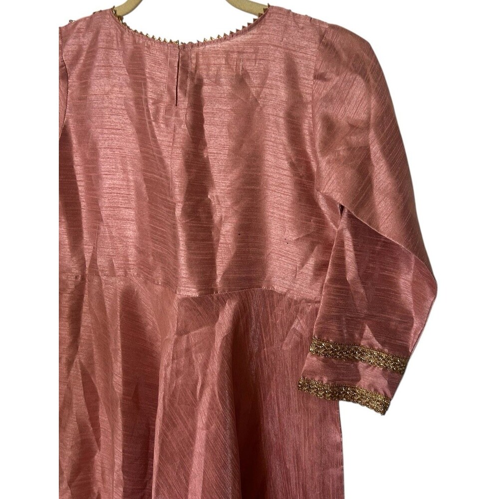 Riyaz Sahaab Pakistan India Gold Beaded Sequins  Mauve Junior Dress Size 10-12 - Picture 7 of 8
